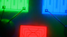 RGB LED under microscope